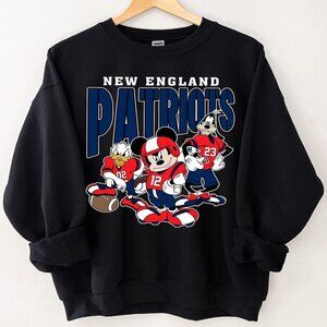 New England Patriots Football Sweatshirt Shirt mickey friends Football NFL